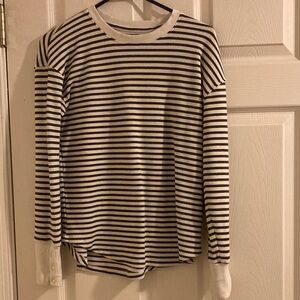 SONOMA Waffle Knit Striped Mid Weight Top with snap detail on sleeves
